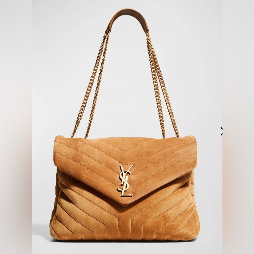 👜 Saint Laurent -MEDIUM LOULOU IN QUILTED SUEDE:         CINNAMON 🌟